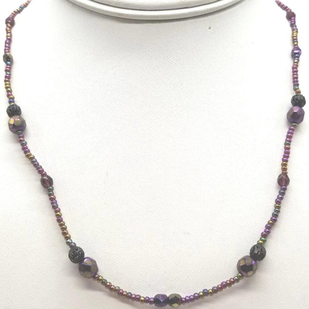 Robert Rose Czech Bead Seed Bead Multicolor Necklace